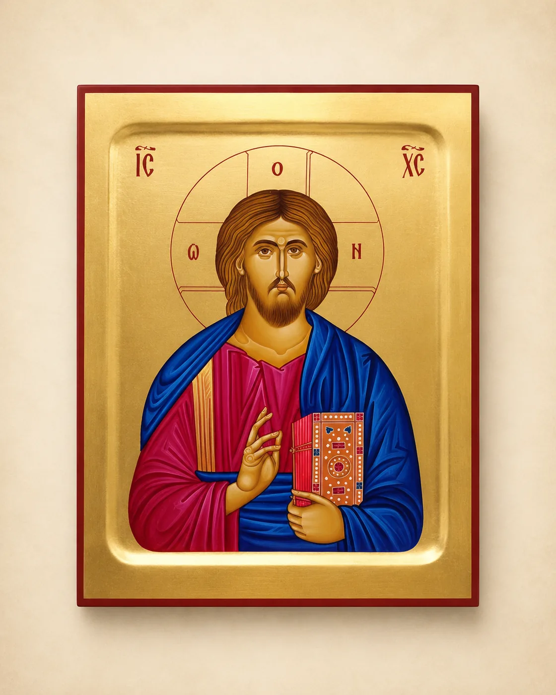 Ručno slikana ikona: Gospod Isus Hristos.