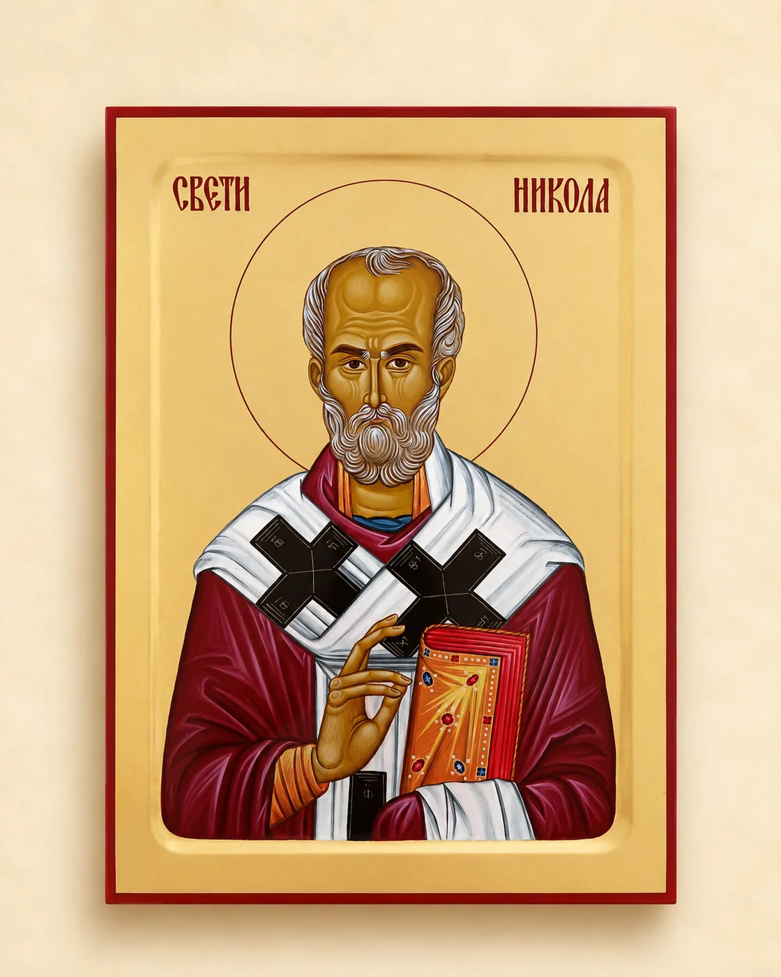 Ručno slikana ikona: Sveti Nikola.