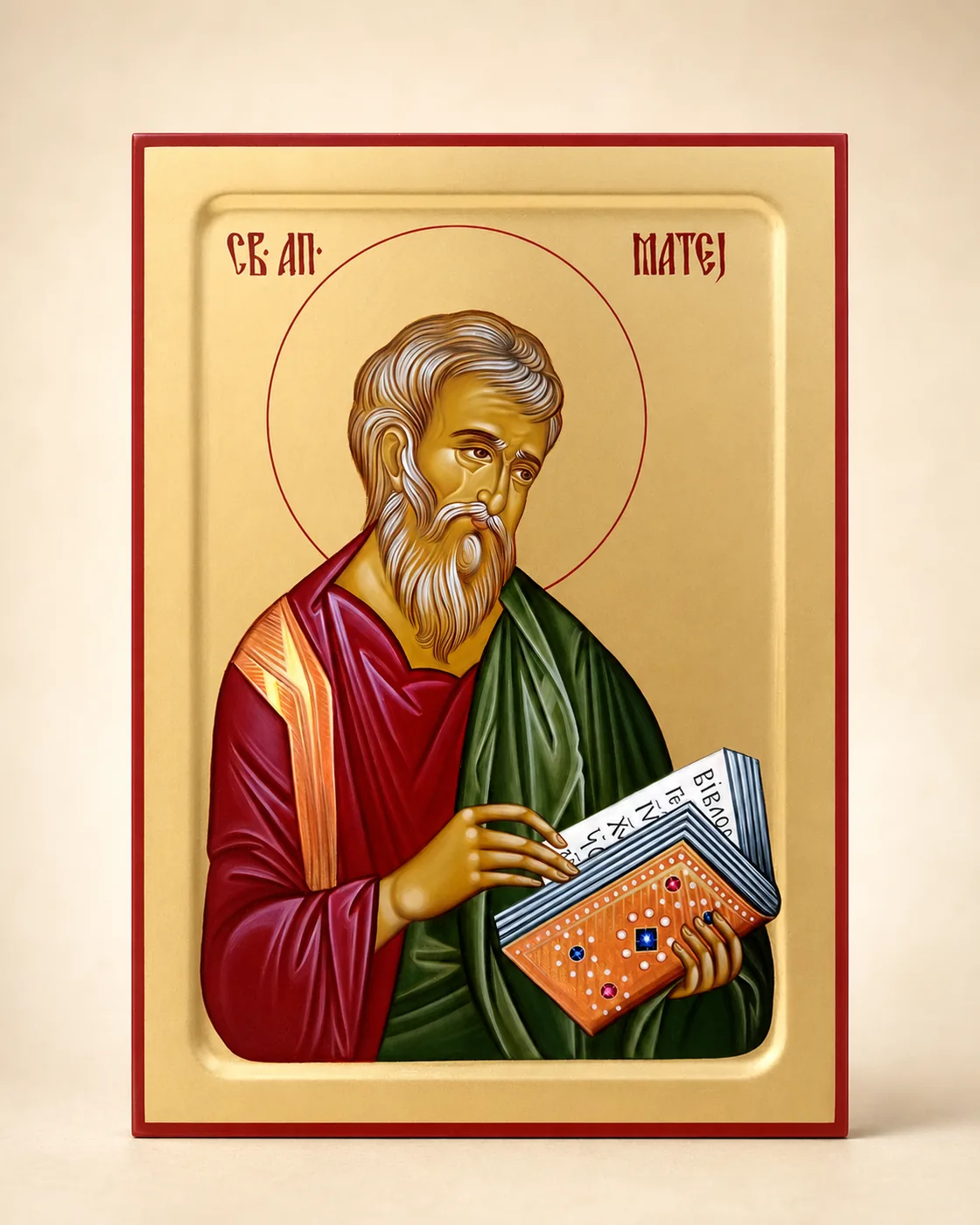 Ručno slikana ikona: Sveti apostol Matej.