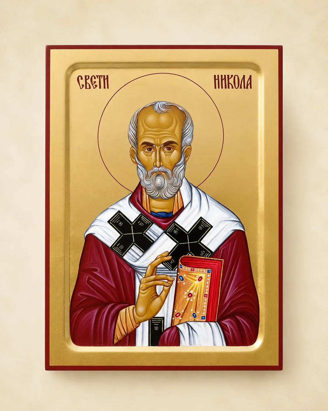 Ručno slikana ikona: Sveti Nikola.