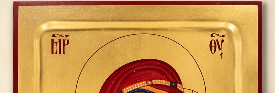 Detalj linije i poteza na ikoni — preciznost ručnog slikanja.