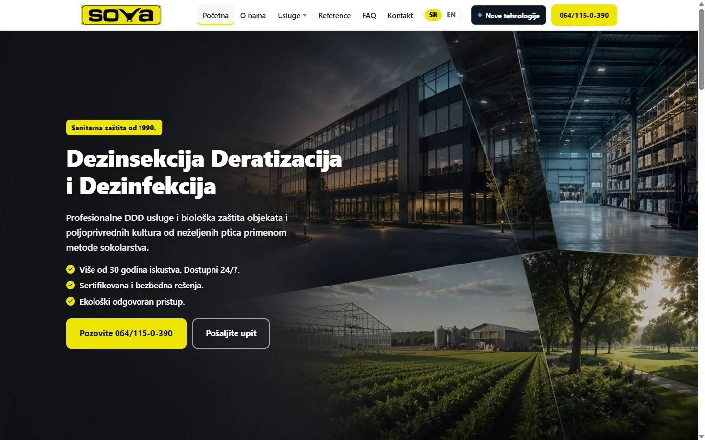 Nova SOVA staging verzija — redizajnirana početna strana.