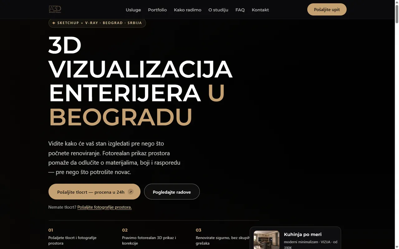 ARTA3D — render and space presented as premium